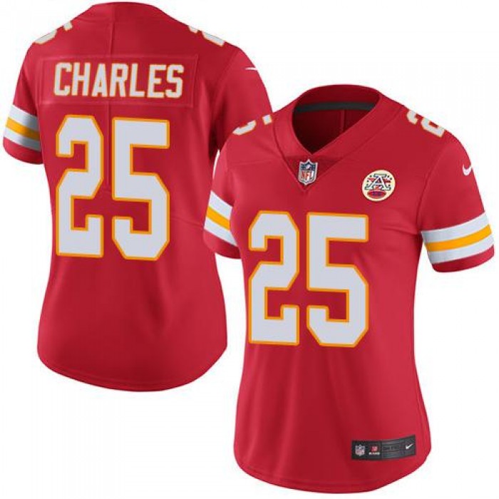 Nike Chiefs #25 Jamaal Charles Red Women's Stitched NFL Limited Rush Jersey
