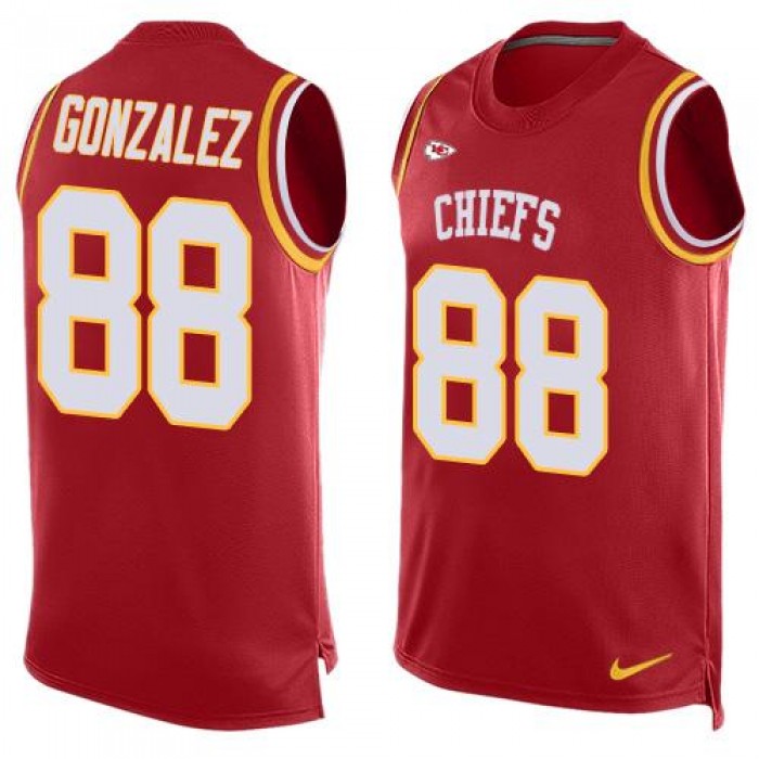 Men's Kansas City Chiefs #88 Tony Gonzalez Red Hot Pressing Player Name & Number Nike NFL Tank Top Jersey
