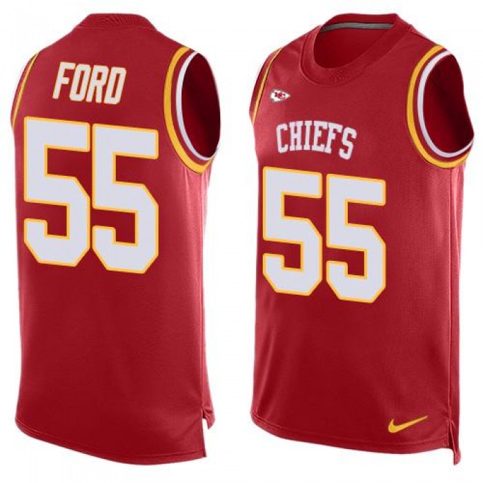 Men's Kansas City Chiefs #55 Dee Ford Red Hot Pressing Player Name & Number Nike NFL Tank Top Jersey