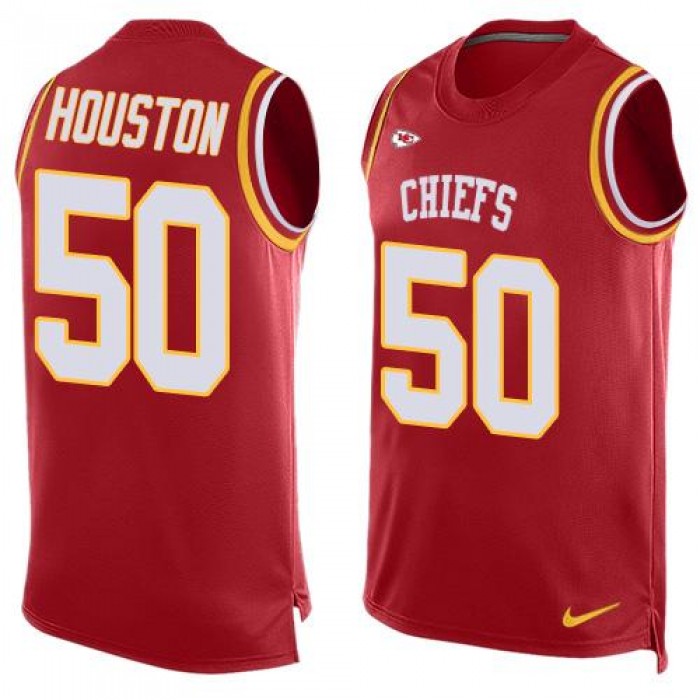 Men's Kansas City Chiefs #50 Justin Houston Red Hot Pressing Player Name & Number Nike NFL Tank Top Jersey