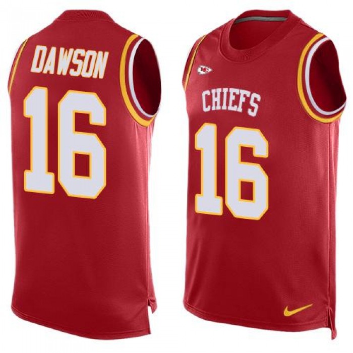Men's Kansas City Chiefs #16 Len Dawson Red Hot Pressing Player Name & Number Nike NFL Tank Top Jersey