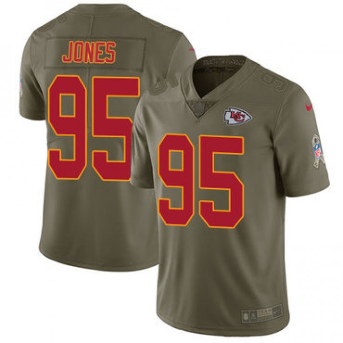 Nike Kansas City Chiefs #95 Chris Jones Olive Men's Stitched NFL Limited 2017 Salute to Service Jersey