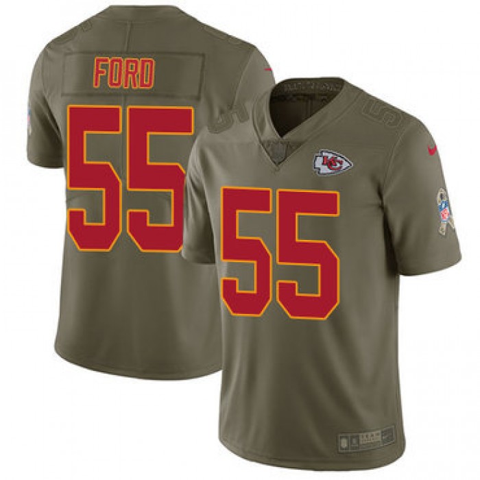 Nike Kansas City Chiefs #55 Dee Ford Olive Men's Stitched NFL Limited 2017 Salute to Service Jersey