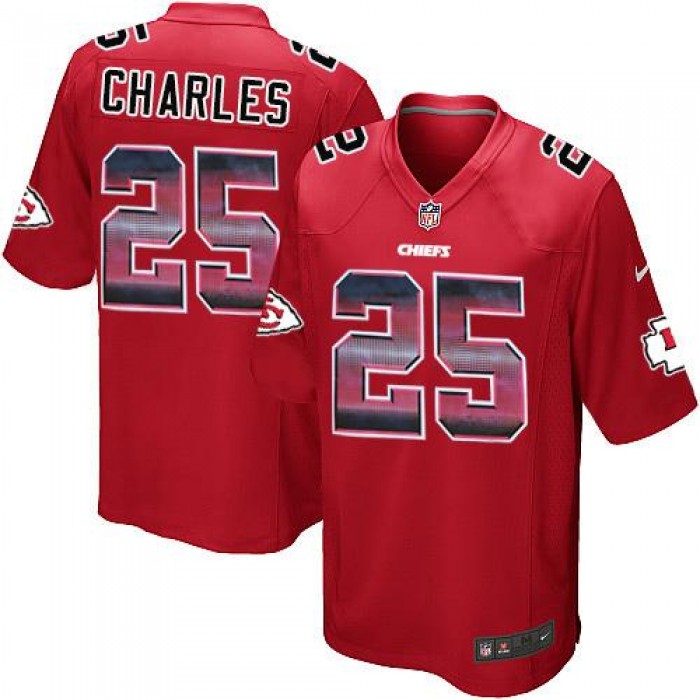 Nike Chiefs #25 Jamaal Charles Red Team Color Men's Stitched NFL Limited Strobe Jersey
