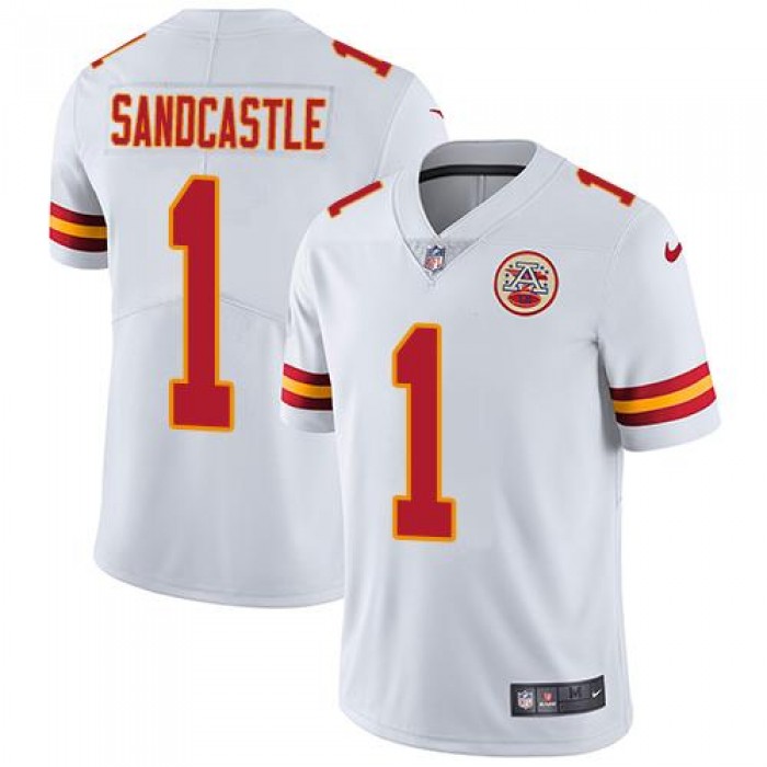 Nike Kansas City Chiefs #1 Leon Sandcastle White Men's Stitched NFL Vapor Untouchable Limited Jersey