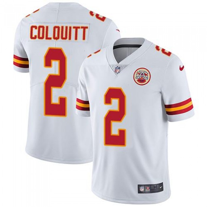 Nike Kansas City Chiefs #2 Dustin Colquitt White Men's Stitched NFL Vapor Untouchable Limited Jersey