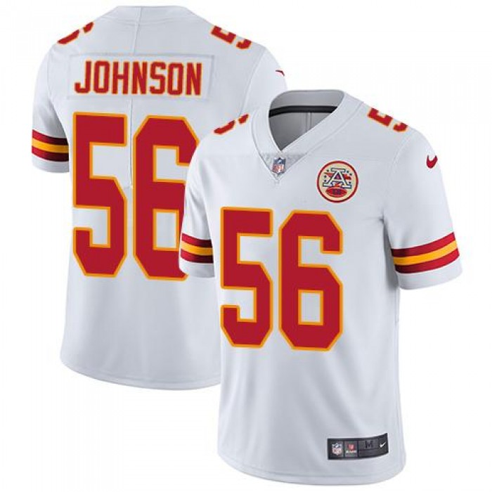 Nike Chiefs #56 Derrick Johnson White Men's Stitched NFL Vapor Untouchable Limited Jersey