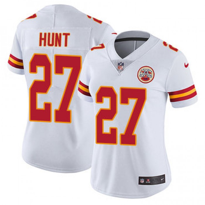 Women's Nike Kansas City Chiefs #27 Kareem Hunt White Stitched NFL Vapor Untouchable Limited Jersey