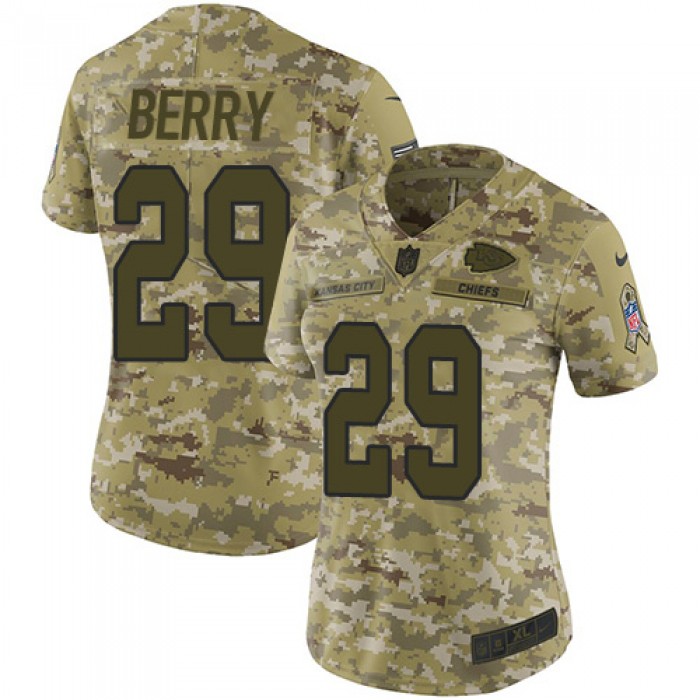 Nike Chiefs #29 Eric Berry Camo Women's Stitched NFL Limited 2018 Salute to Service Jersey