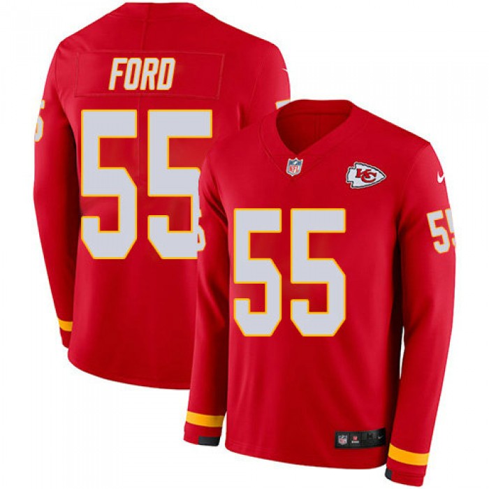 Nike Chiefs 55 Dee Ford Red Team Color Men's Stitched NFL Limited Therma Long Sleeve Jersey