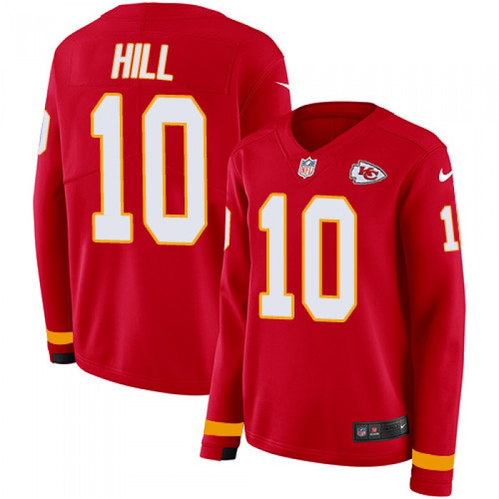 Nike Chiefs #10 Tyreek Hill Red Team Color Women's Stitched NFL Long Sleeve Jersey