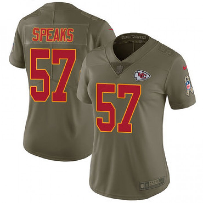 Nike Chiefs #57 Breeland Speaks Olive Women's Stitched NFL Limited 2017 Salute to Service Jersey
