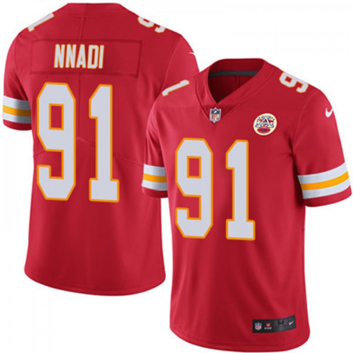 Nike Kansas City Chiefs #91 Derrick Nnadi Red Team Color Men's Stitched NFL Vapor Untouchable Limited Jersey