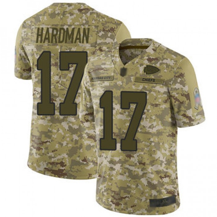 Chiefs #17 Mecole Hardman Camo Men's Stitched Football Limited 2018 Salute To Service Jersey