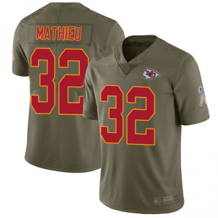 Chiefs #32 Tyrann Mathieu Olive Youth Stitched Football Limited 2017 Salute to Service Jersey
