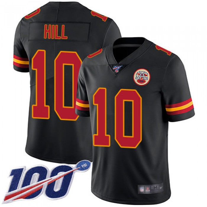 Kansas City Chiefs #10 Tyreek Hill Black Men's Stitched Football Limited Rush 100th Season Jersey
