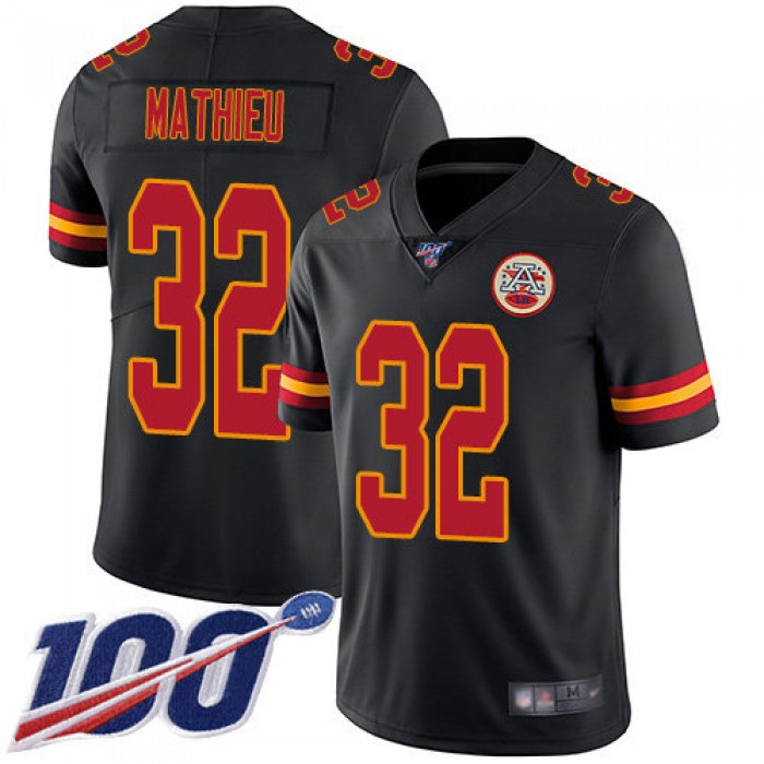 Nike Chiefs #32 Tyrann Mathieu Black Men's Stitched NFL Limited Rush 100th Season Jersey