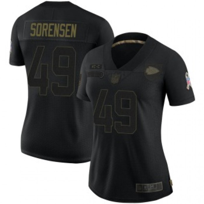 Women's Kansas City Chiefs #49 Daniel Sorensen 2020 Salute To Service Jersey - Limited Black