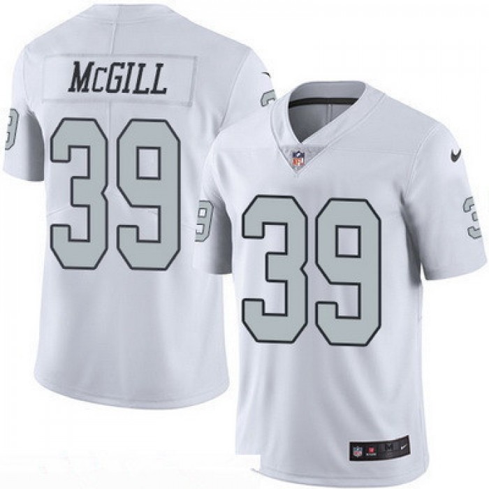Men's Oakland Raiders #39 Keith McGill White 2016 Color Rush Stitched NFL Nike Limited Jersey