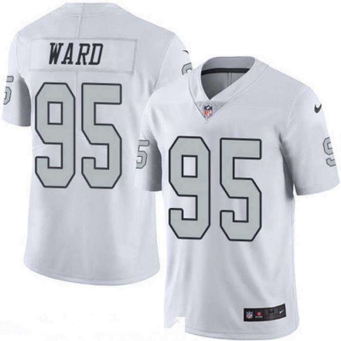 Men's Oakland Raiders #95 Jihad Ward White 2016 Color Rush Stitched NFL Nike Limited Jersey