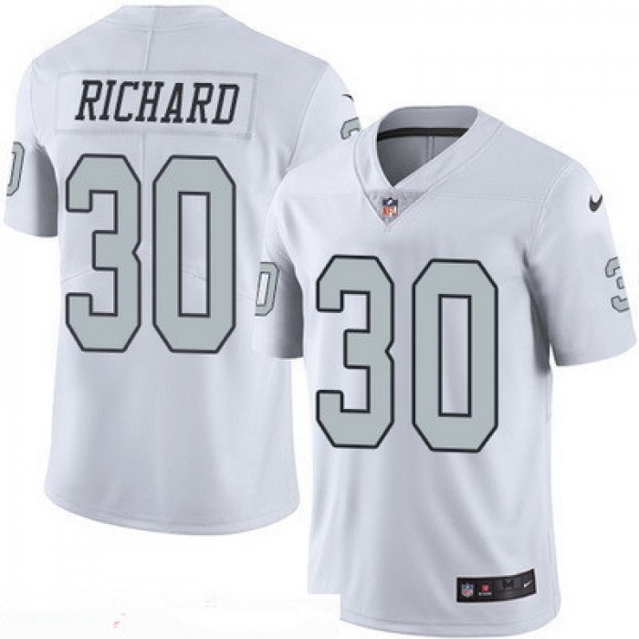 Men's Oakland Raiders #30 Jalen Richard White 2016 Color Rush Stitched NFL Nike Limited Jersey