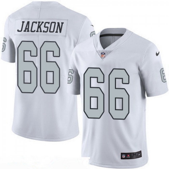 Men's Oakland Raiders #66 Gabe Jackson White 2016 Color Rush Stitched NFL Nike Limited Jersey