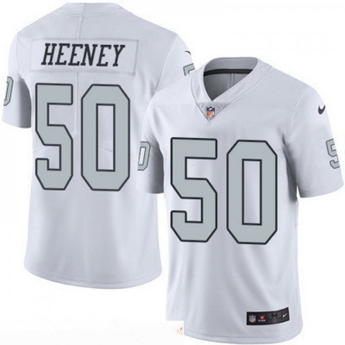 Men's Oakland Raiders #50 Ben Heeney White 2016 Color Rush Stitched NFL Nike Limited Jersey