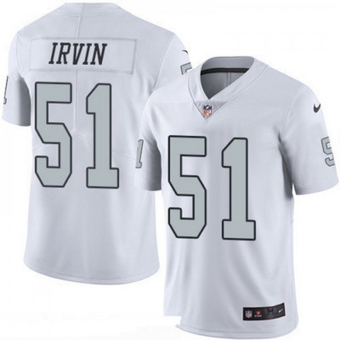 Men's Oakland Raiders #51 Bruce Irvin White 2016 Color Rush Stitched NFL Nike Limited Jersey