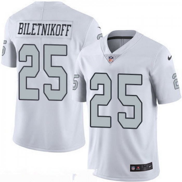 Men's Oakland Raiders #25 Fred Biletnikoff Retired White 2016 Color Rush Stitched NFL Nike Limited Jersey