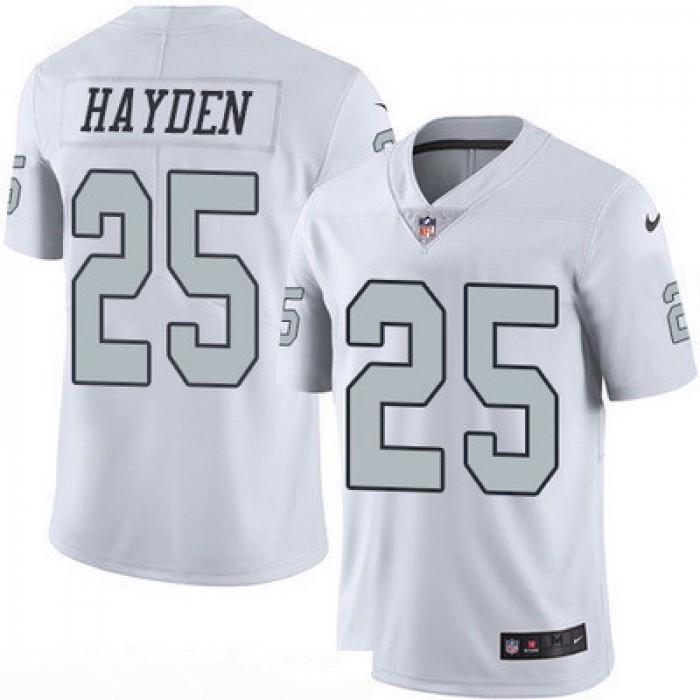 Men's Oakland Raiders #25 D. J. Hayden White 2016 Color Rush Stitched NFL Nike Limited Jersey