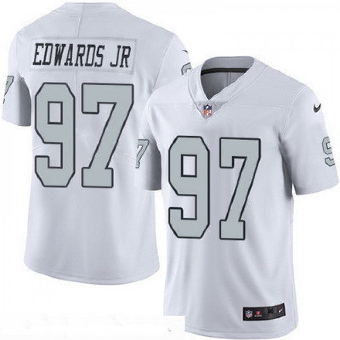 Men's Oakland Raiders #97 Mario Edwards Jr. White 2016 Color Rush Stitched NFL Nike Limited Jersey