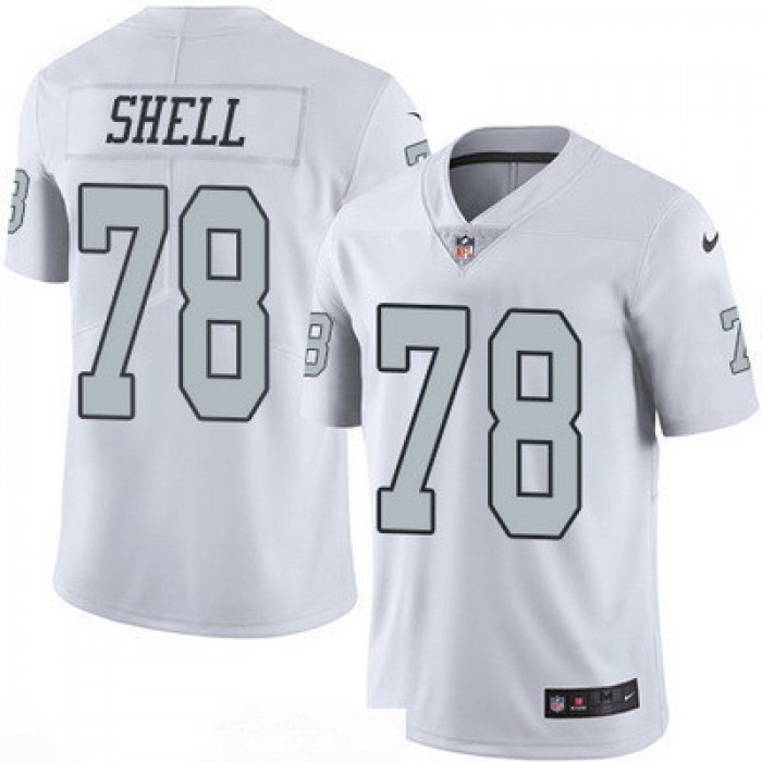 Men's Oakland Raiders #78 Art Shell Retired White 2016 Color Rush Stitched NFL Nike Limited Jersey