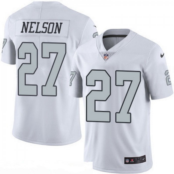 Men's Oakland Raiders #27 Reggie Nelson White 2016 Color Rush Stitched NFL Nike Limited Jersey