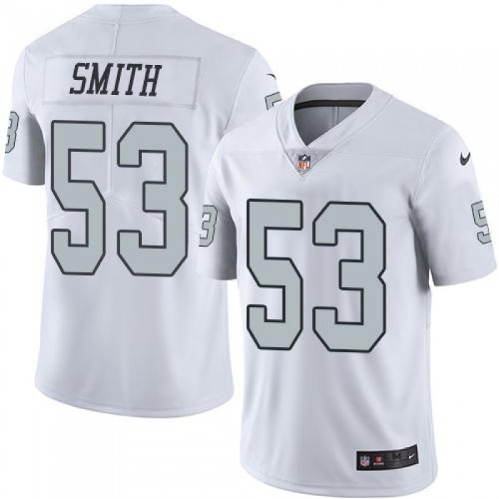 Nike Raiders #53 Malcolm Smith White Men's Stitched NFL Limited Rush Jersey