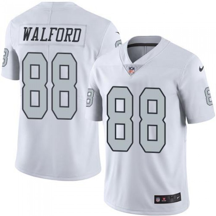 Nike Raiders #88 Clive Walford White Men's Stitched NFL Limited Rush Jersey