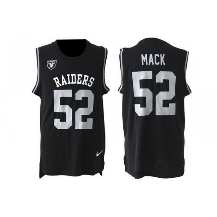 Men's Oakland Raiders #52 Khalil Mack Black Nike Tank Top Stitched NFL Limited Jersey