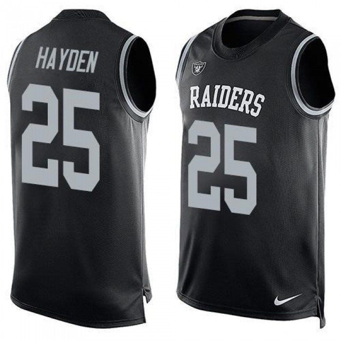 Men's Oakland Raiders 25 D.J. Hayden Nike Black Printed Player Name & Number Tank Top