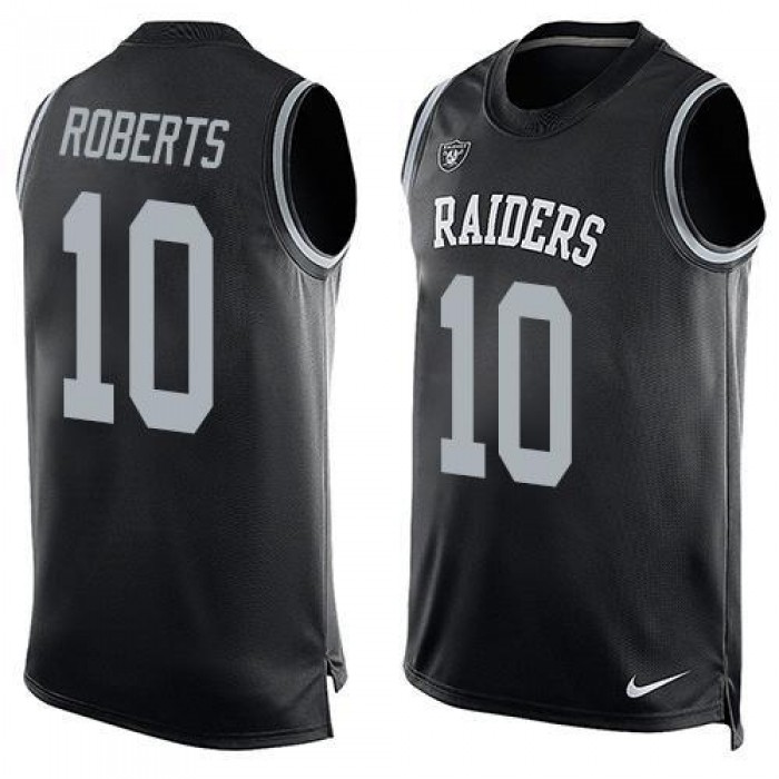 Men's Oakland Raiders 10 Seth Roberts Nike Black Printed Player Name & Number Tank Top