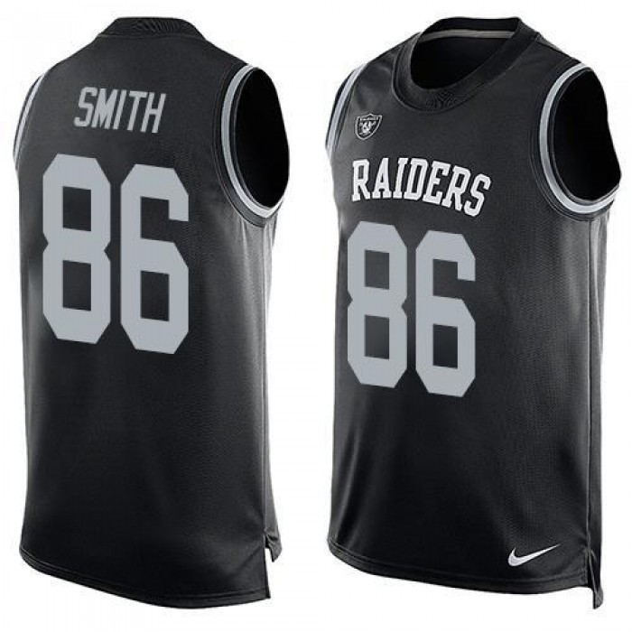Men's Oakland Raiders 86 Lee Smith Nike Black Printed Player Name & Number Tank Top