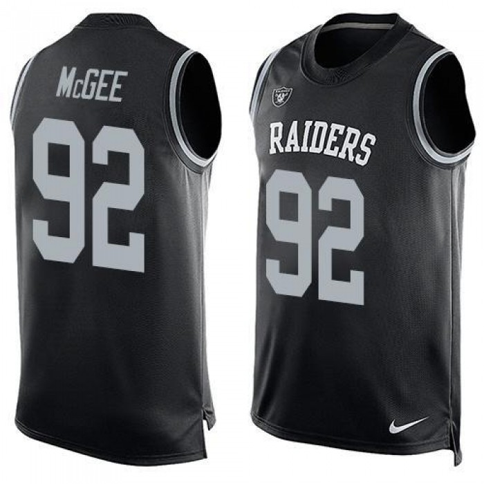 Men's Oakland Raiders 92 Stacy McGee Nike Black Printed Player Name & Number Tank Top