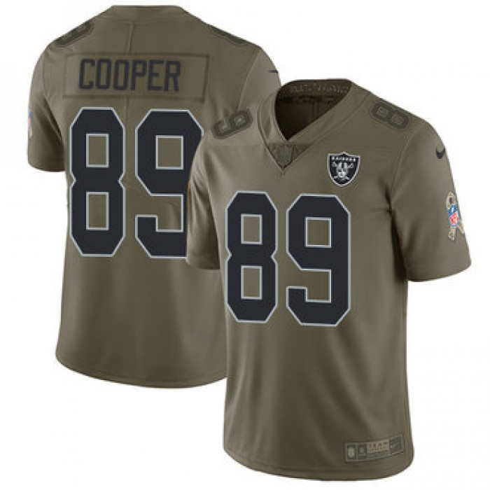 Nike Oakland Raiders #89 Amari Cooper Olive Men's Stitched NFL Limited 2017 Salute To Service Jersey