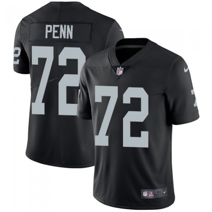 Nike Oakland Raiders #72 Donald Penn Black Team Color Men's Stitched NFL Vapor Untouchable Limited Jersey
