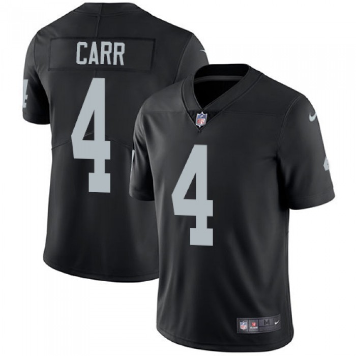 Nike Oakland Raiders #4 Derek Carr Black Team Color Men's Stitched NFL Vapor Untouchable Limited Jersey