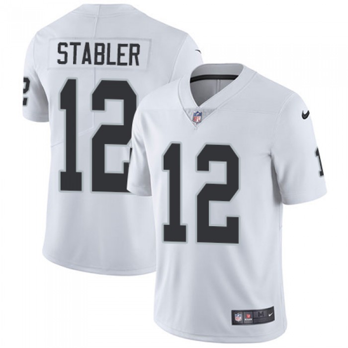 Nike Oakland Raiders #12 Kenny Stabler White Men's Stitched NFL Vapor Untouchable Limited Jersey