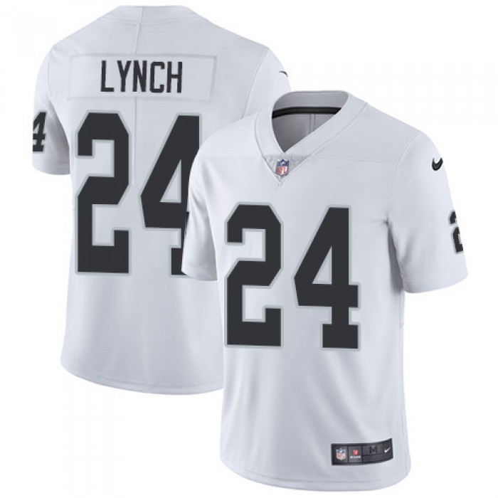 Nike Oakland Raiders #24 Marshawn Lynch White Men's Stitched NFL Vapor Untouchable Limited Jersey