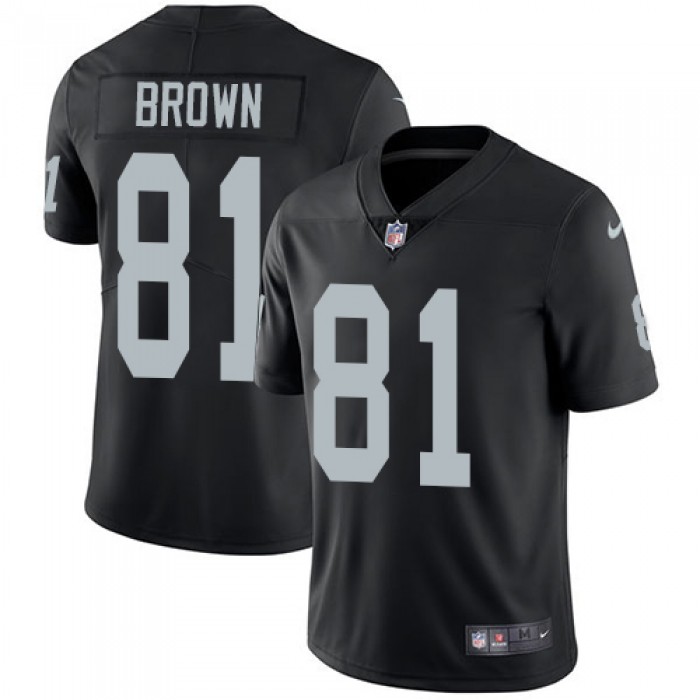 Nike Oakland Raiders #81 Tim Brown Black Team Color Men's Stitched NFL Vapor Untouchable Limited Jersey