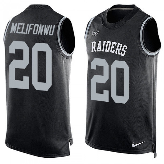 Nike Oakland Raiders #20 Obi Melifonwu Black Team Color Men's Stitched NFL Limited Tank Top Jersey