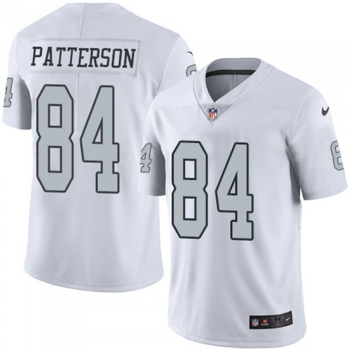 Nike Oakland Raiders #84 Cordarrelle Patterson White Men's Stitched NFL Limited Rush Jersey