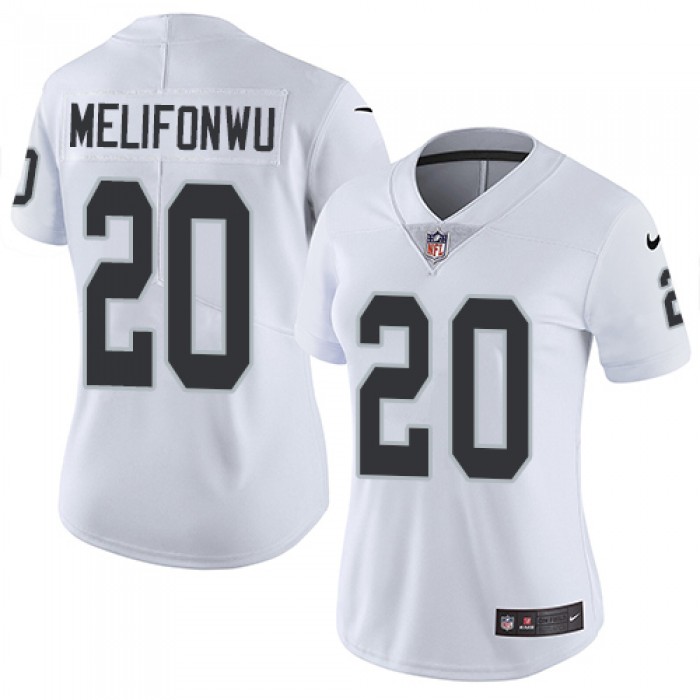 Women's Nike Raiders #20 Obi Melifonwu White Stitched NFL Vapor Untouchable Limited Jersey