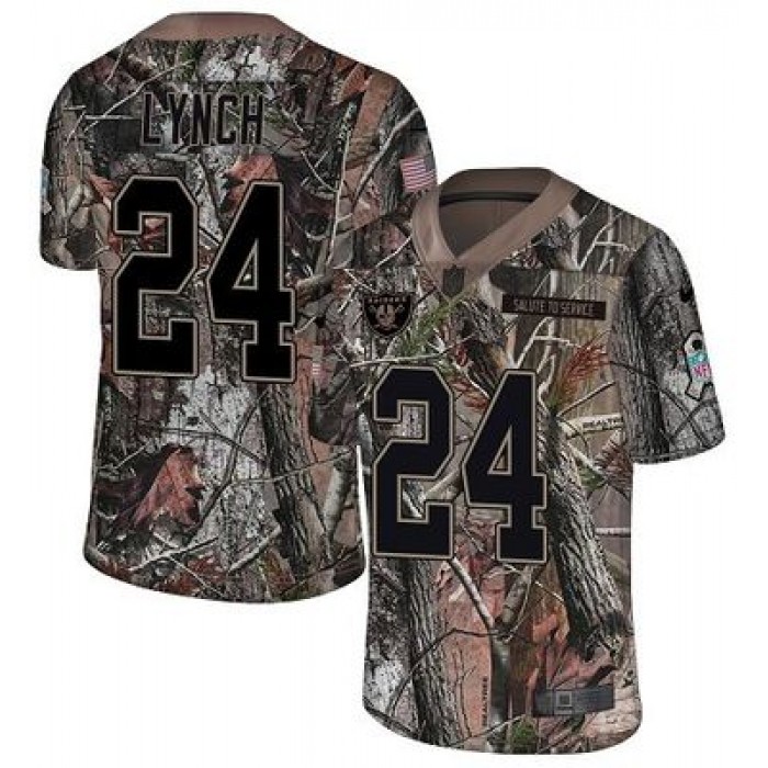 Nike Raiders #24 Marshawn Lynch Camo Men's Stitched NFL Limited Rush Realtree Jersey
